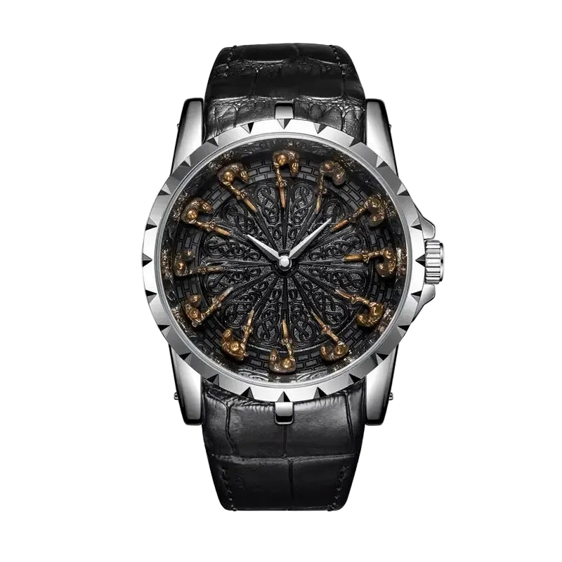 ROLF Templar XII templar watch for men - silver rose black dial