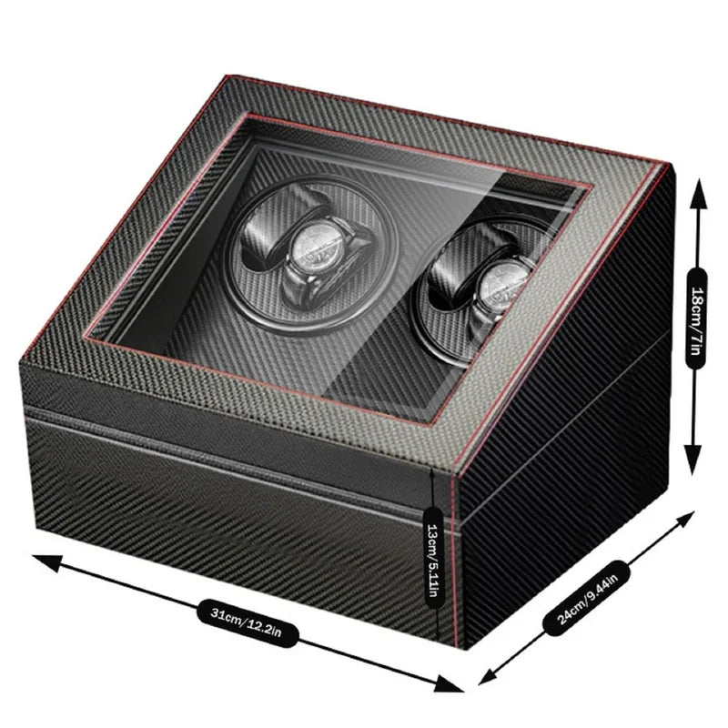 4+6 automatic watch winder with carbon fiber PU leather – ROLF Watches
