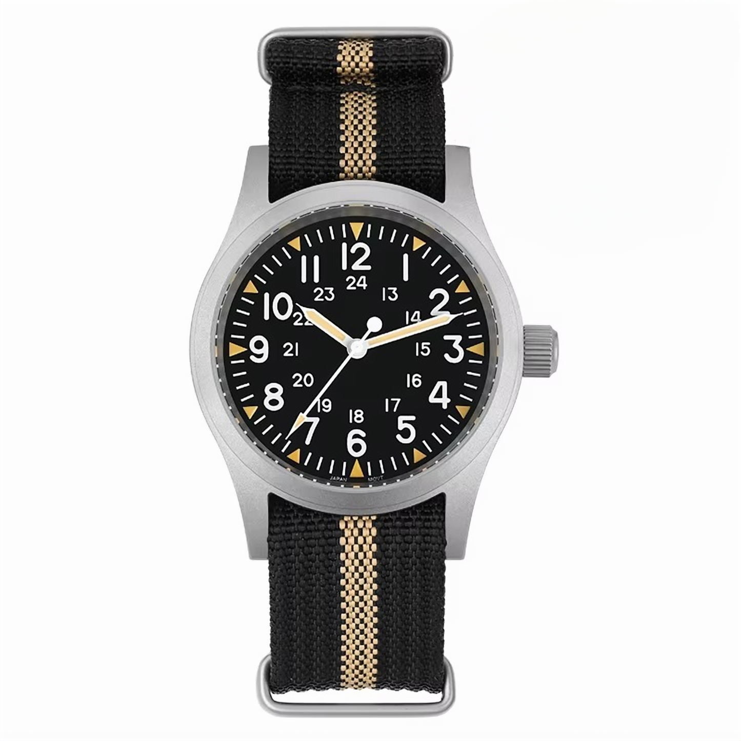 ROLF Astor Classic Sand Stripe vintage men's watch with NATO strap and luminous hands