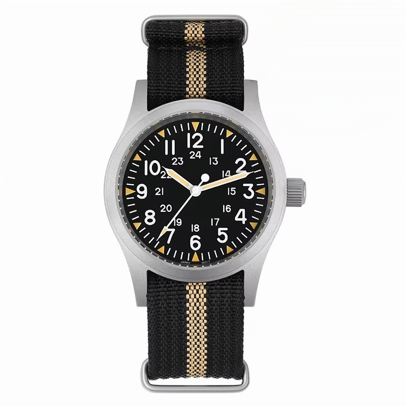 ROLF Astor Classic Sand Stripe vintage men's watch with NATO strap and luminous hands