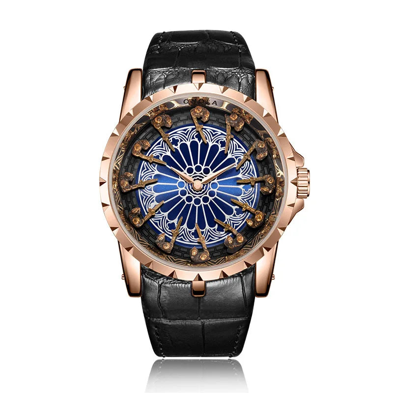 ROLF Templar XII templar watch for men - rose rose blue dial