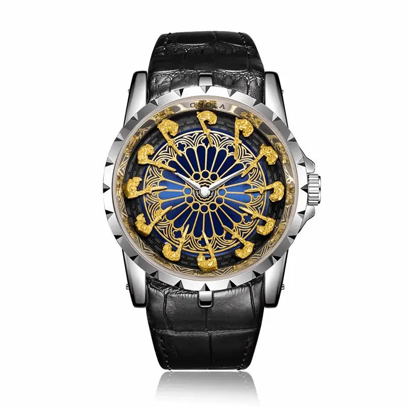 ROLF Templar XII templar watch for men - silver gold blue dial