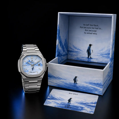 ROLF But Why limited edition art watch - surrealist penguin dial