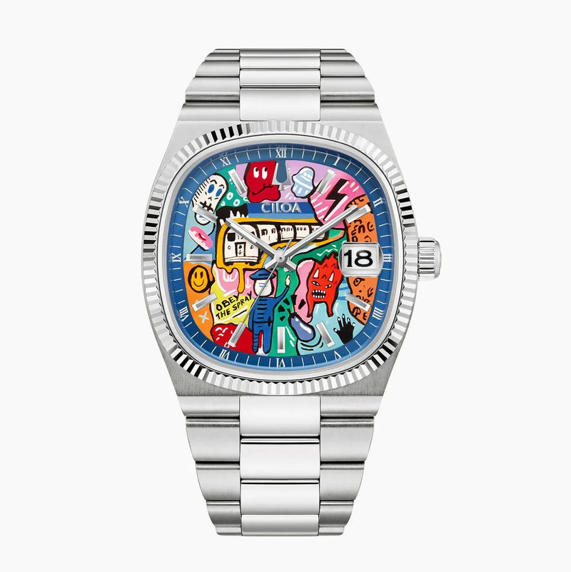 ROLF Wynwood Artist Edition art watch for men - street art dial silver