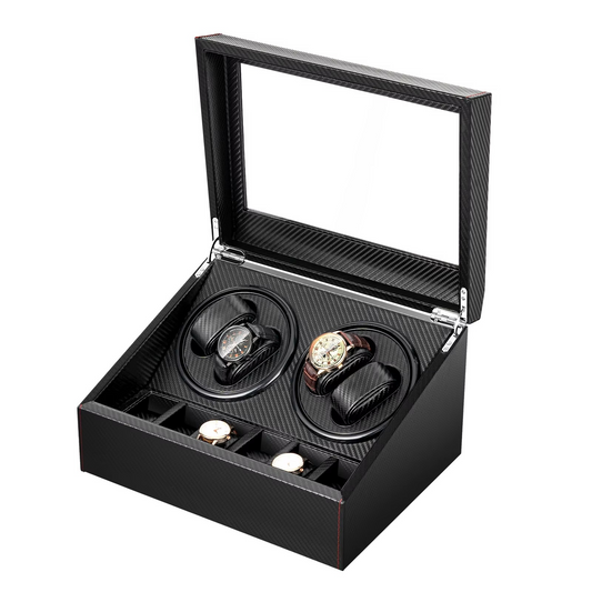 4+6 automatic watch winder with carbon fiber PU leather – ROLF Watches